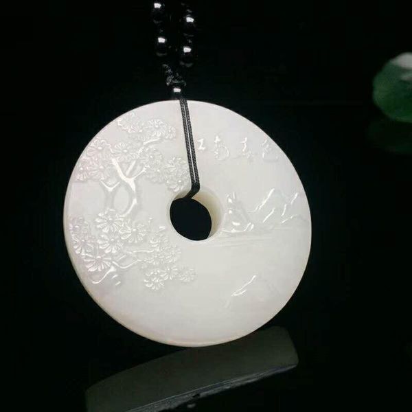 

lockets h93#hetian yujiang south beauty pendant, Silver