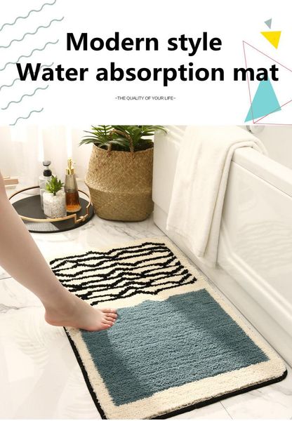 

nordic style simple toilet absorbent mat household foyer bathroom kitchen bedroom thick entrance door non-slip bath mats