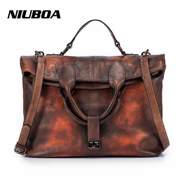 

shoulder bags niuboa original 100% genuine leather bag real cowhide women handbags vintage manual simple design crossbody for