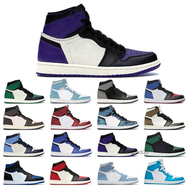 

2022 original jumpman 1s basketball shoes 1 men's turbo green hyper royal unc dark mocha tie dye court bred toe cactus jack chicago obs