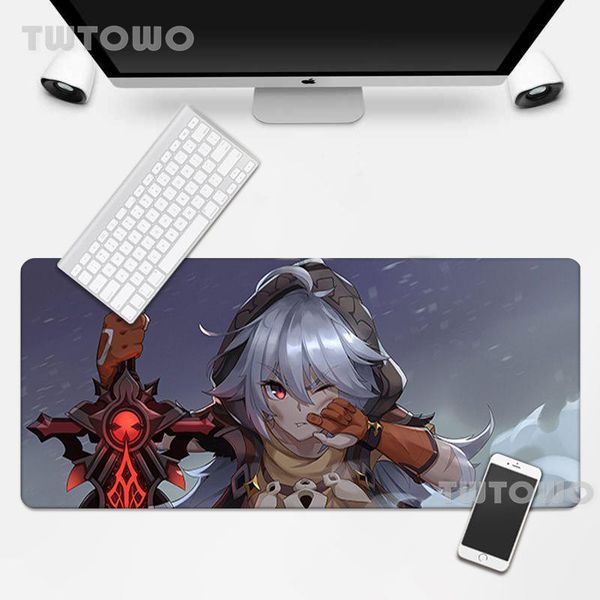 

mouse pads & wrist rests genshin impact custom skin pad gaming desk mat keyboard mousepads natural rubber computer pc carpet
