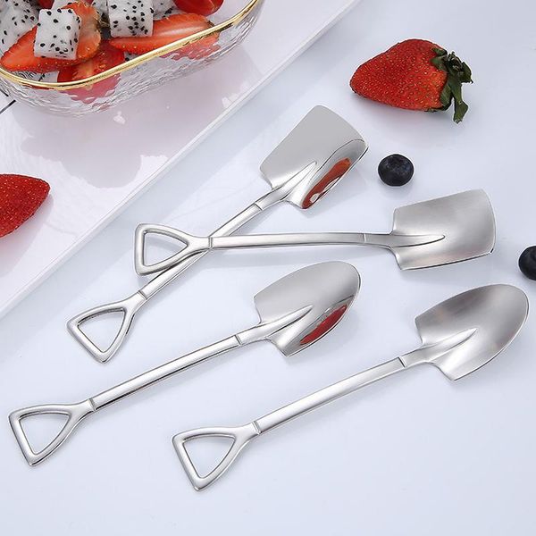 

forks creative dessert spoon stainless steel coffee stirring shovel fork fruit