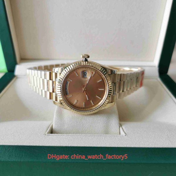 

with box papers watches bp maker 40mm day-date 228238 18k yellow gold cal. 2813 2836 3235 movement mechanical automatic mens watch men', Slivery;brown