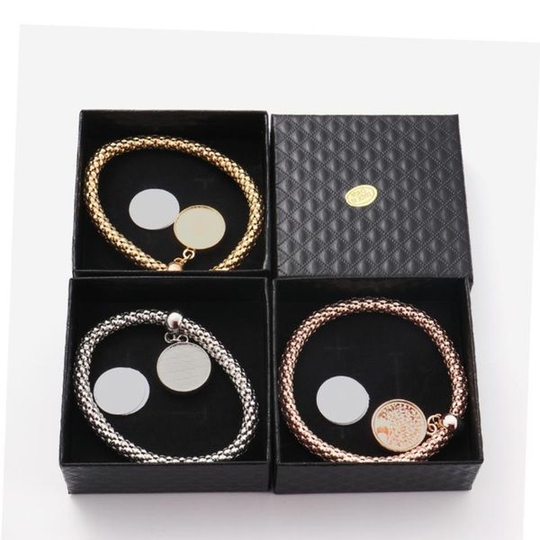 

charm bracelets metal blank sublimation ink transfer printing heat press diy, Golden;silver