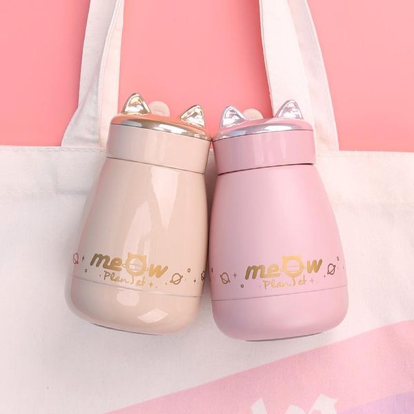 

water bottles ins yuansuo lovely moka cat warm cup fashion portable korean version fresh men and women lovers casual customization