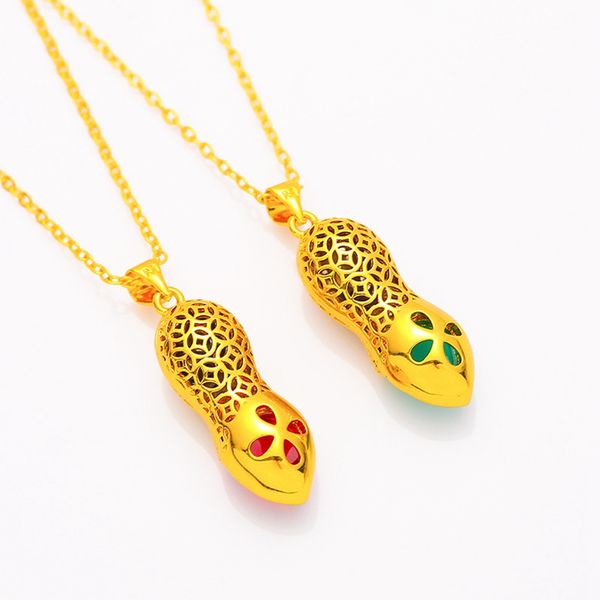 

peanut shaped pendant chain women girl 18k yellow gold filled gift pretty fashion charm jewelry, Silver