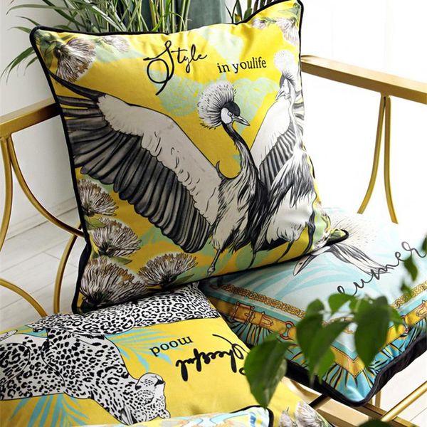

american pillow cushion cover animal birds throw decorative pillows cojines decorativos para sofa plaid cushions covers cushion/decorative