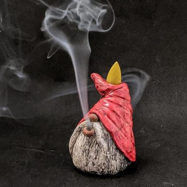 

fragrance lamps gnome dwarf incense burner resin statue holder deskornament craft censer stick