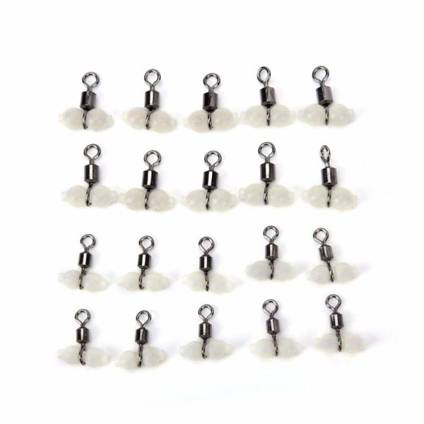 

30pcs tackle connector rolling swivels luminous 3 way fishing sea accessories hooks