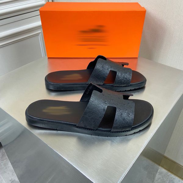

luxurys slides mens slippers summer sandals beach slide flat platform men sandali bathroom home shoes flip flops striped causal slipper with, Black