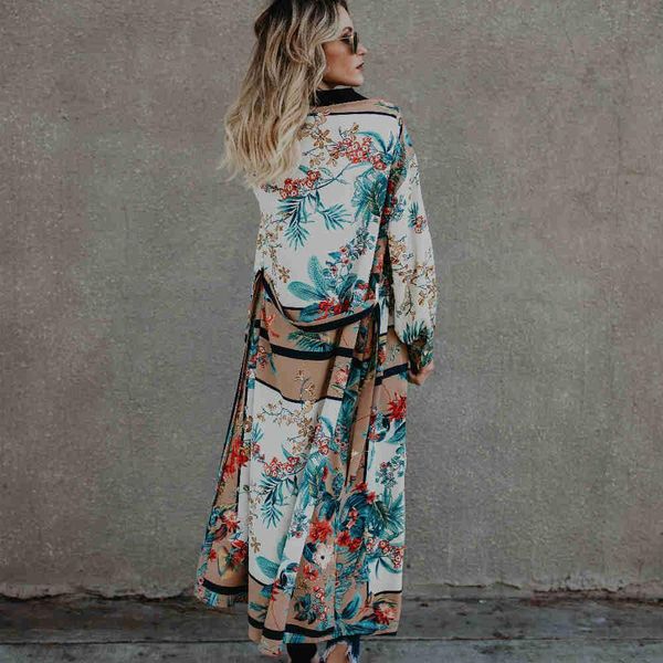

womens shirt bohemian printed long kimono cardigan white cotton tunic plus size beachwear boho women and blouse vintage shirts