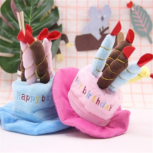 

dog apparel zhpzpet caps for dogs pet cat birthday hat with cake candles design party costume headwear accessory goods