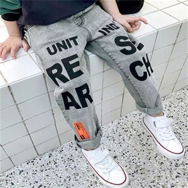

boys jeans 2022 fall new products baby childrens elastic fashion jeans childrens trousers trend 1-9y, Blue