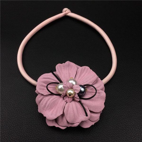 Kadınlar için moda chokers kolyeler büyük inci bezi çiçek deyimi yaka kolye yaoxi mücevher