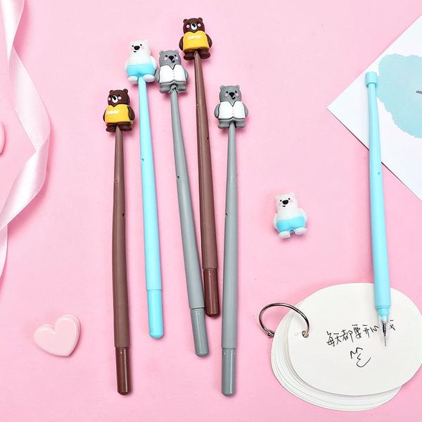 

gel pens 32 pc/lot cartoon bear silica ink pen/ student office water pen / signature pen/children gift/creative stationery