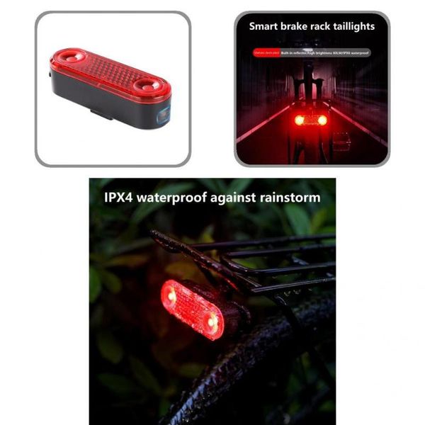 

bike lights wear-resistant multiple installation modes plastic waterproof tail light for cycling