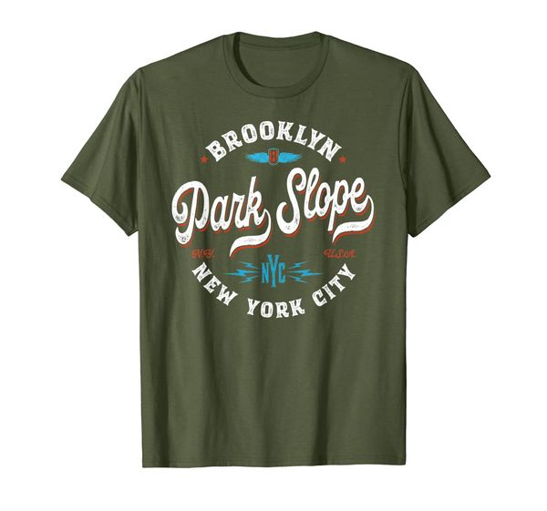 

park slope brooklyn - new york vintage graphic t-shirt, White;black