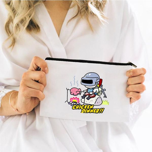 

cosmetic bags & cases pubg game firearm pencil makeup bag 2021 women's necessaire travel woman toilet handbags