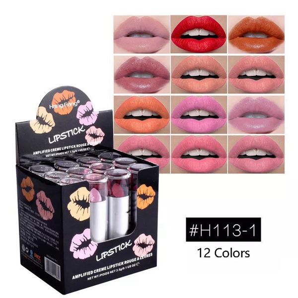 

hengfang 12pcs/set lipstick lightweight matte long lasting lip makeup big red color velvet nourish moisturizing cosmetic 0914
