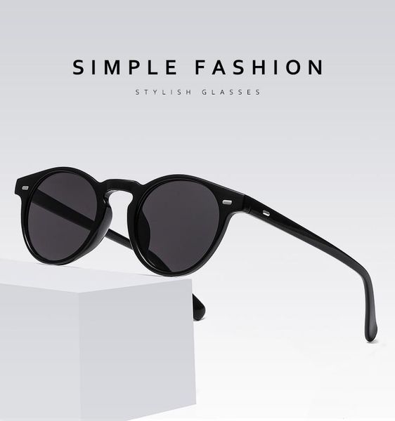 

sunglasses men rivet small round women blue yellow red lens uv400 protection eyewear fashion design gafas de sol, White;black