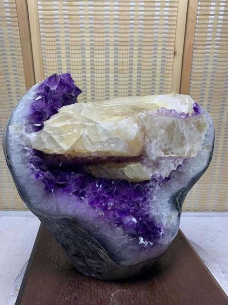 

uruguayan natural amethyst cave original stone ornaments amethyst cave amethyst cluster cornucopia home office degaussing orname h1015, Black