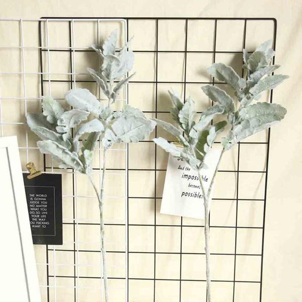 

artificial flowers flocked silver leaf chrysanthemum silk lambs ear spray greenery for home dÃ©cor wedding decorative & wreaths