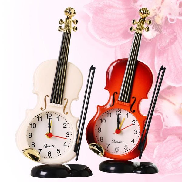 

other clocks & accessories 1pc simulation violin clock deskalarm bedside decorative morning wake-up device without battery random color