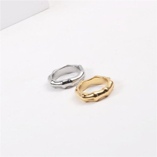 

cluster rings joolim high end pvd symple bamnoo for women stainless steel jewelry wholesale, Golden;silver