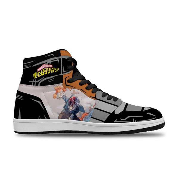 

cartoon anime my hero academia japanese diy handsome running non-slip casual shoe for men's trend sports shoes high basketball shoes no