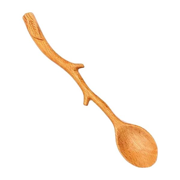 

spoons japanese style beech creative branch shape long handle scoop coffee stirring spoon soup tableware