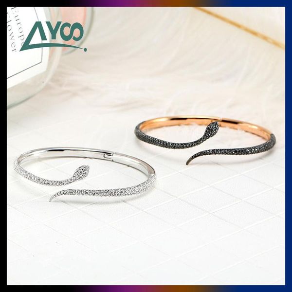 

bangle swa fashion jewelry crystal exquisite mysterious animal snake design personalized women's bracelet gift, Black