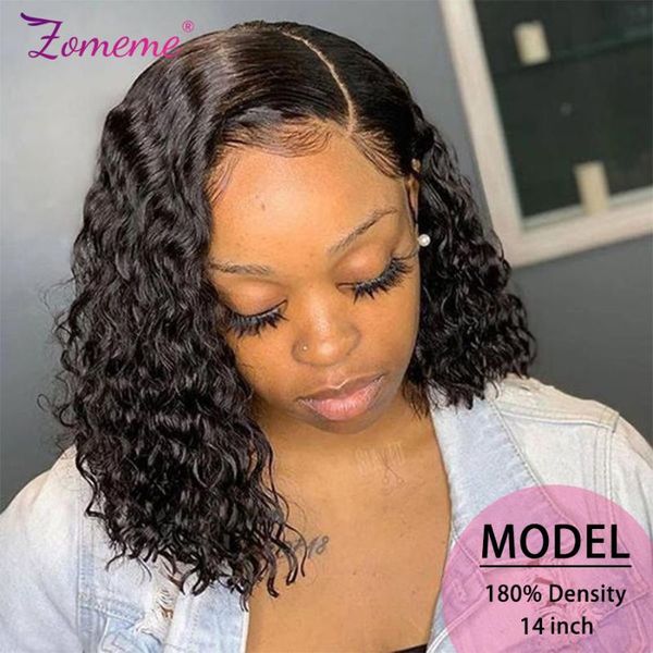 

lace wigs curly short bob 13x4 water wave front wig brazilian human hair for black women siyun show, Black;brown