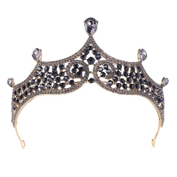 

hair clips & barrettes women vintage style baroque crowns tiaras ladies delicate rhinestone headpieces girls party gorgeous hairband chic je, Golden;silver