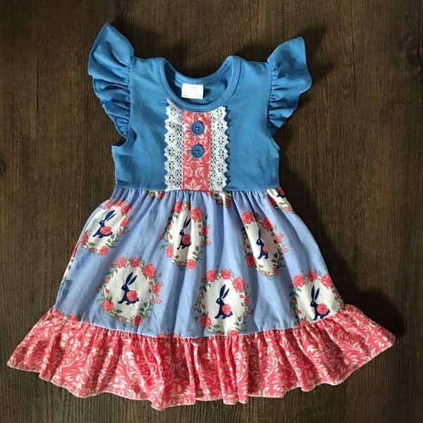 

girl's dresses toddlers easter dress children grils spring/summer blue cartoon kids boutique clothes, Red;yellow