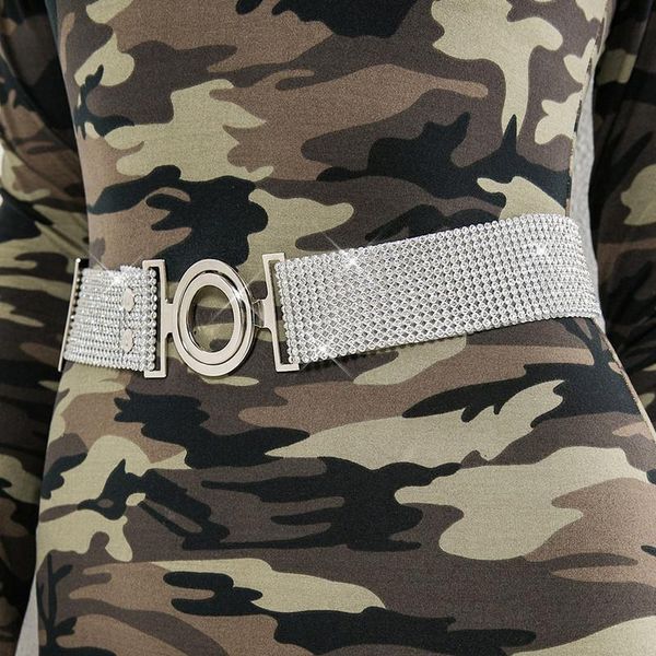 

belts 2021 fashion women shiny full rhinestone belt ladies waist chain crystal diamond for 110cm, Black;brown