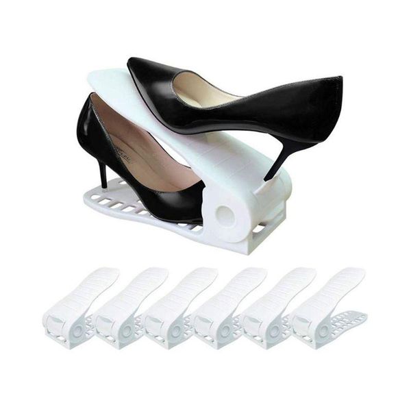 

clothing & wardrobe storage shoe slots space saver, adjustable slotz organizer, holders for sandals heels casual shoes sneakers, 6 pieces se
