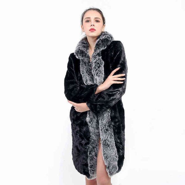 

imitation fur vest women's fashion big comfortable fur fur coat 211207, Black