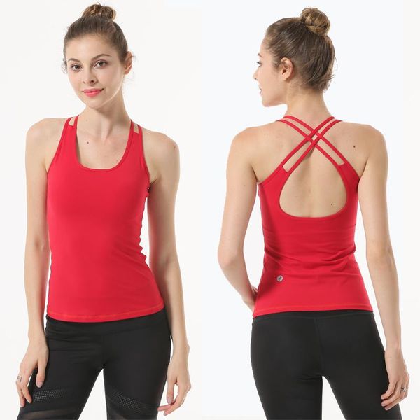 

yoga outfits 2021 fitness women seamless padded breathable full cup gym vest tight woman clothing sleeveless running, White;red