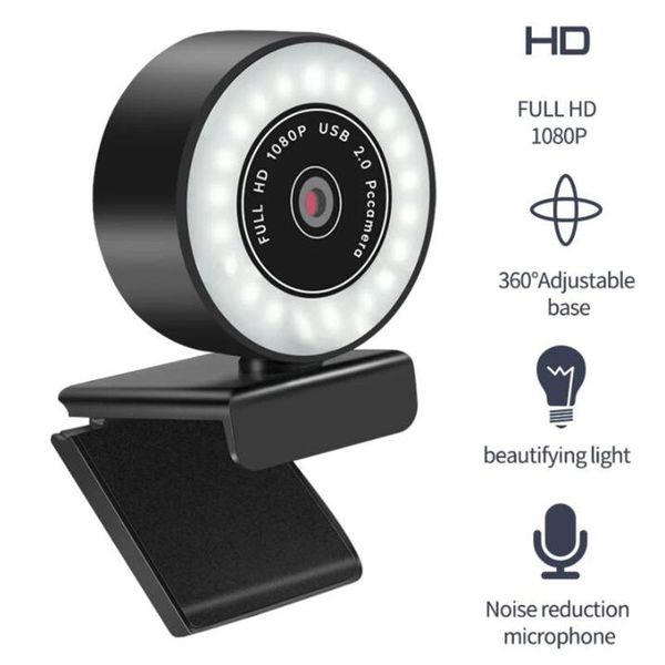 

webcams 5mp/2k/1080p hd webcam with microphone led web camera for computer pc video recording auto-focus adjustable base cam usb