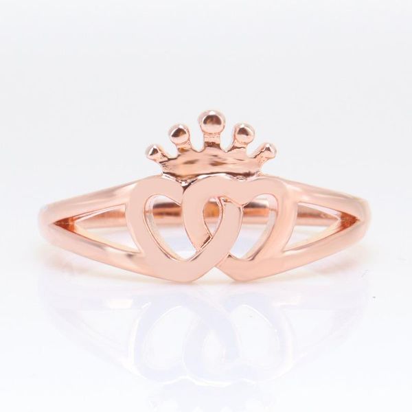 

100% 925 sterling silver pan ring rose gold noble heart for women wedding party gift fashion jewelry cluster rings, Golden;silver