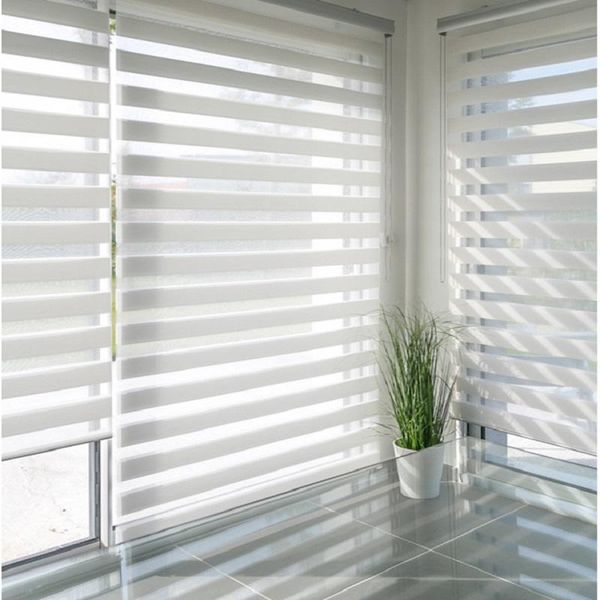 

100% polyester zebra window curtains adjustable roller shade indoor blinds
