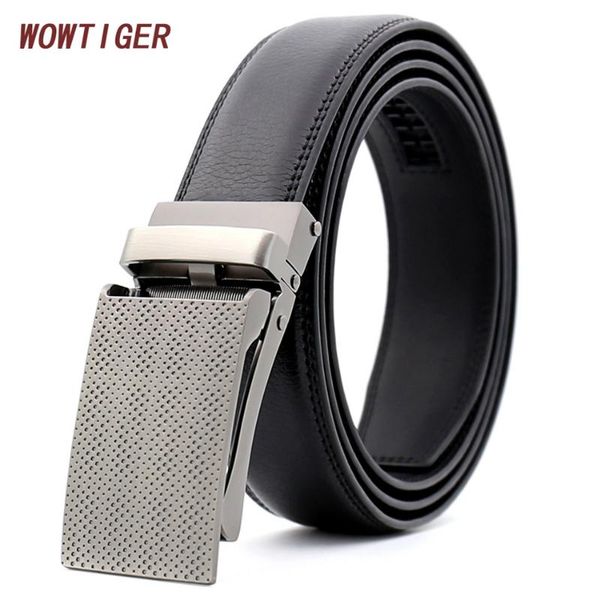 

belts wowtiger men leather automatic belt cowhide100% 2021, Black;brown