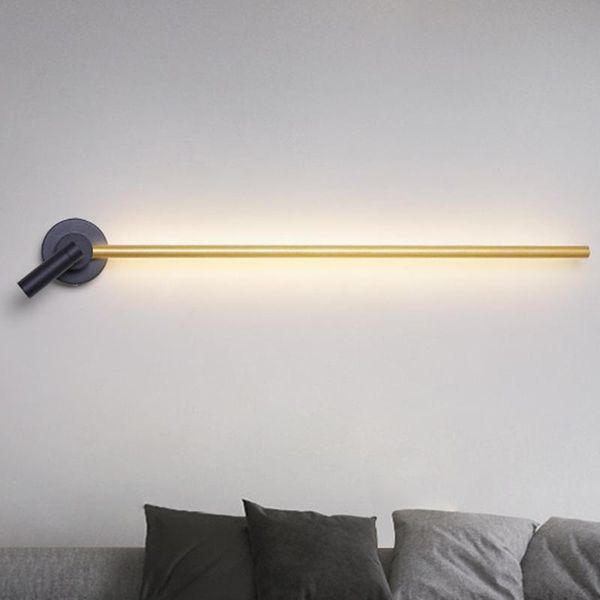 

wall lamps nordic minimalist living room background led lamp bedroom bedside study corridor rotatable designer strip decorative light