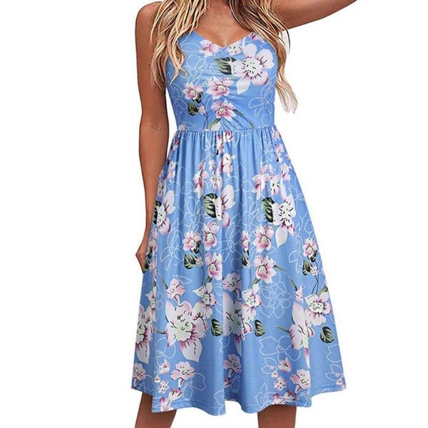 

casual dresses for women sleeveless cotton summer beach dress a line spaghetti strap sundresses with pockets, Black;gray