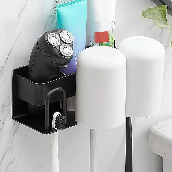 

toothbrush holders aluminum alloy holder wall mounted punch-rack stand bathroom storage shelf for home