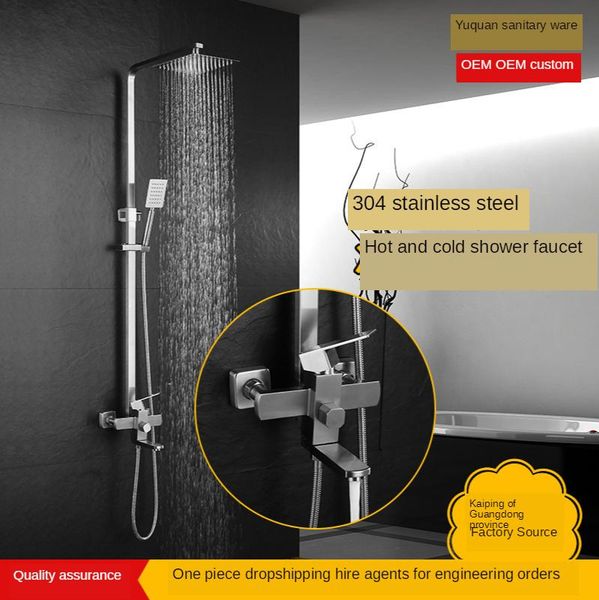 

style bathroom toilet shower stainless steel square black set fashion household pressurized rain nozzle sets