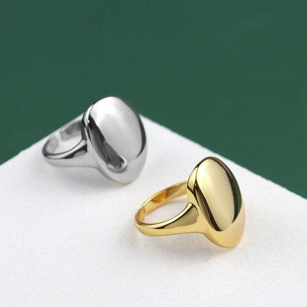 

cluster rings foxanry minimalist 925 sterling silver smooth finger fashion creative geometric birthday party jewelry gifts for women, Golden;silver
