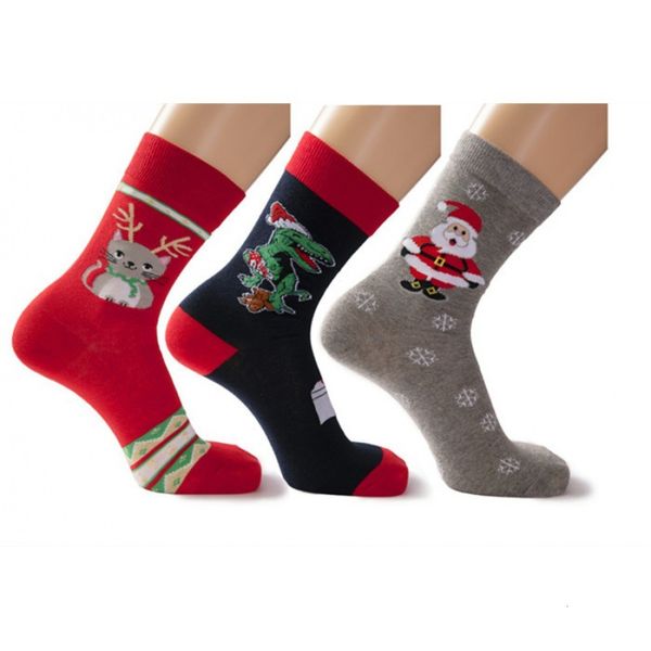 

big red christmas series men's cotton socks in tube personality trend into, Black