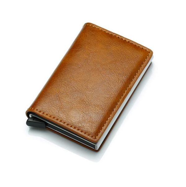

wallets men's wallet anti-theft aluminum alloy pu men luxury designer, Red;black