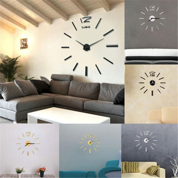 

wall clocks solid modern 3d clock art diy watch creative home office room decor